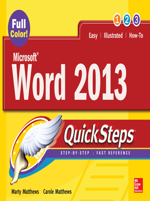 Title details for Microsoft Word 2013 QuickSteps by Carole Matthews - Wait list